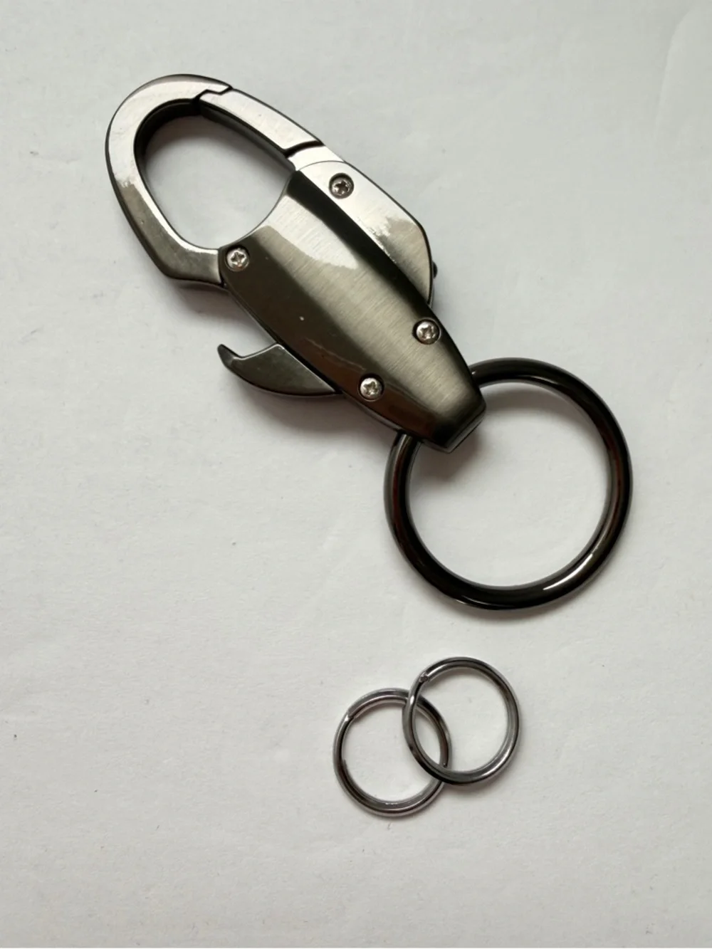 Silver Keychain Phone Accessory with LED Light